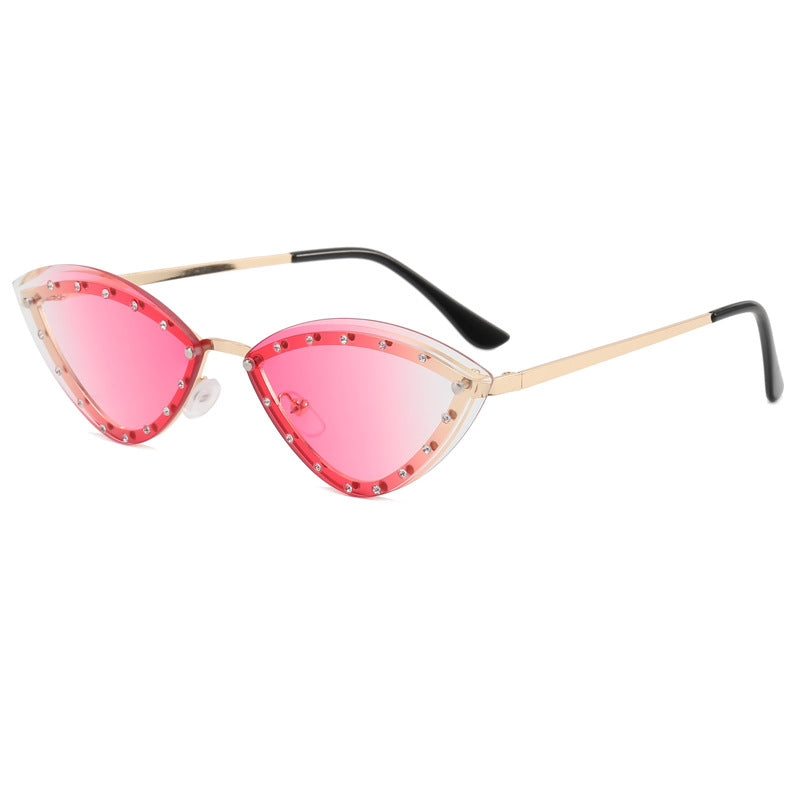 Dame Cat-Eye solbriller med glitter-detaljer Skanto