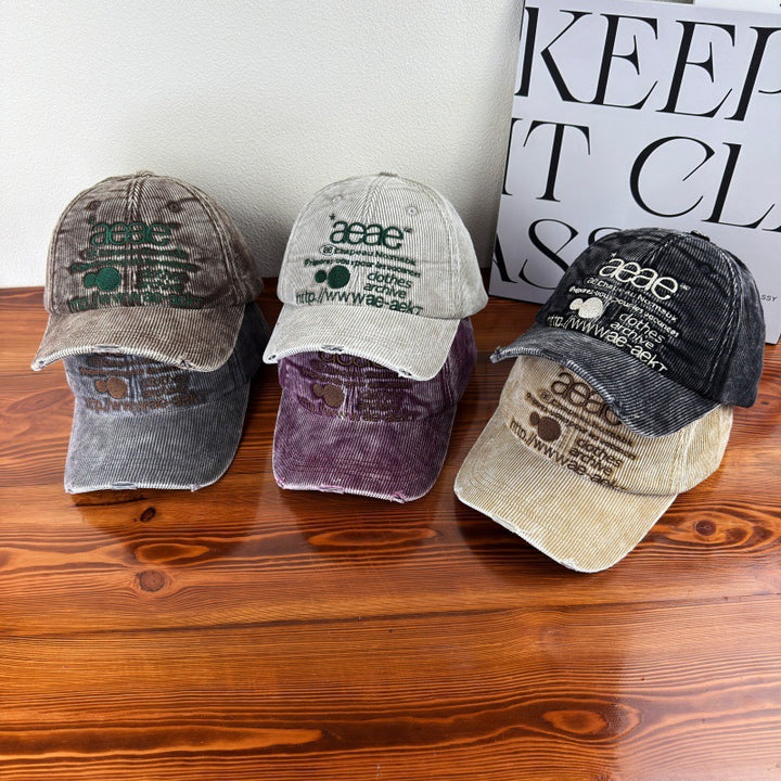Kvinne's Slitt Cordfløyel Baseball Caps Skanto