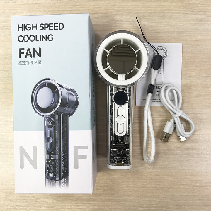 Kjøling transparent håndholdt bladeless høypresterende bærbar USB oppladbar vifte Skanto
