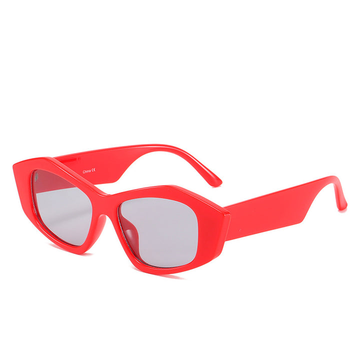 Dame geometrisk solbrille med unik, futuristisk design Skanto