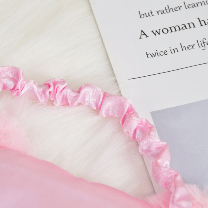 Damen nan fluffy sovemask med broderte kattemotiv og myke komfortører Skanto