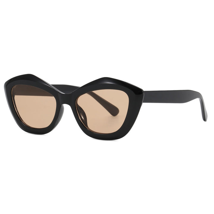 Dame Cat-Eye solbriller med stilmønster av leopard Skanto