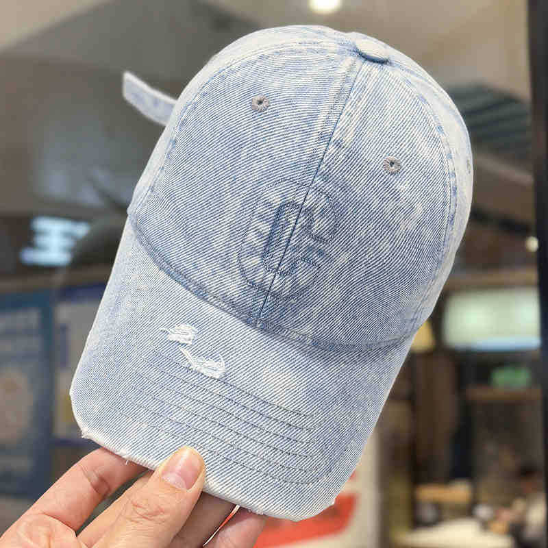 Herre Slitt Denim Baseball Caps Skanto 1784188308