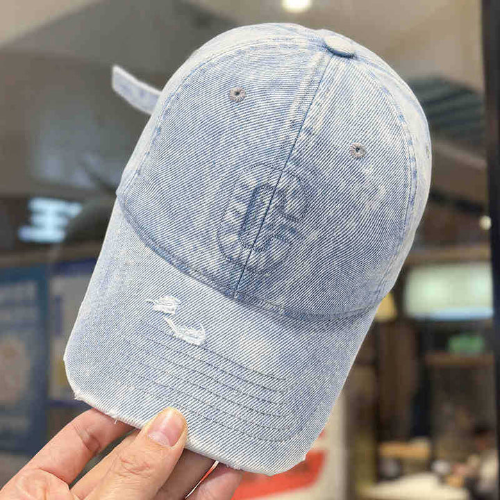 Herre Slitt Denim Baseball Caps Skanto 1784188308
