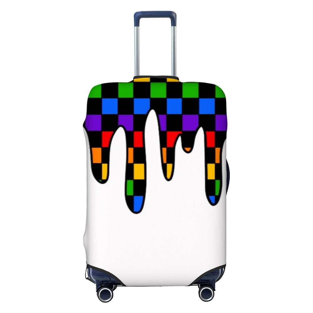 Unisex nan elastisk koffertbeskyttelse med geometrisk motiv, dehnbart polyester-spandex dekke, glidelåsåpning og sklisikker innvendig sikring for Trolley Skanto