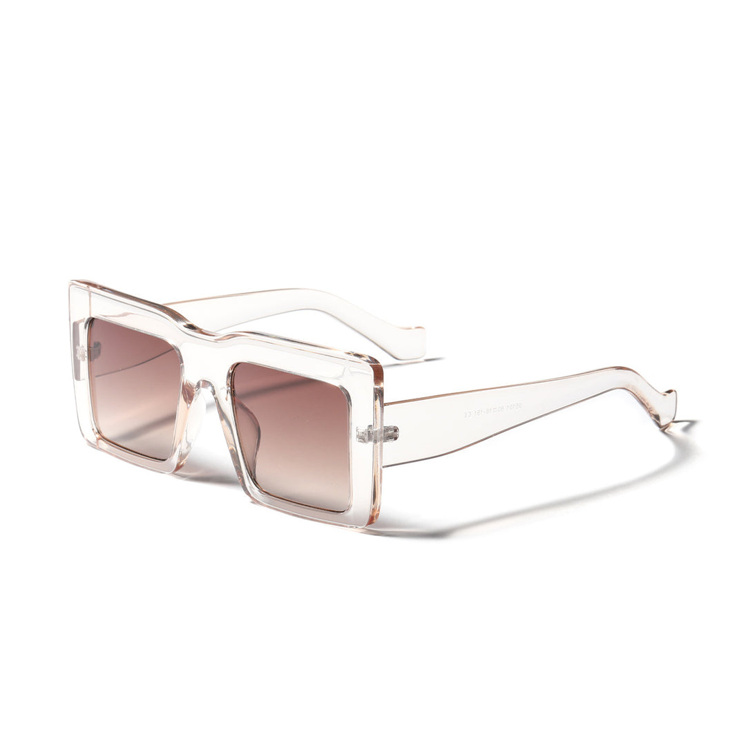 Dame firkantet solbrille med gjennomsiktig ramme og UV-beskyttelse Skanto