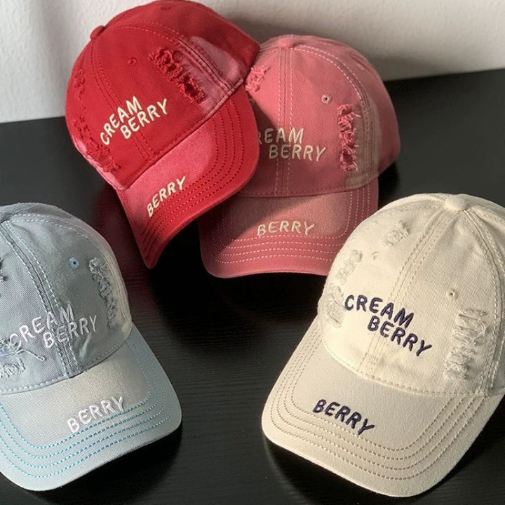 Kvinnens slitt denim baseballcaps Skanto