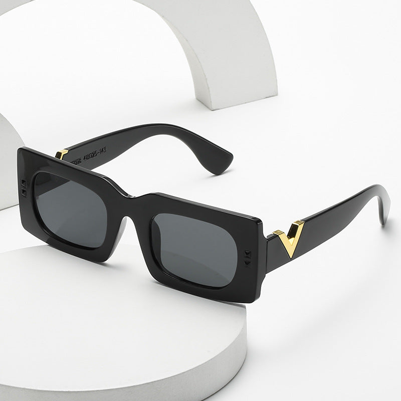 Dame oversized solbrille med dyremønster Skanto
