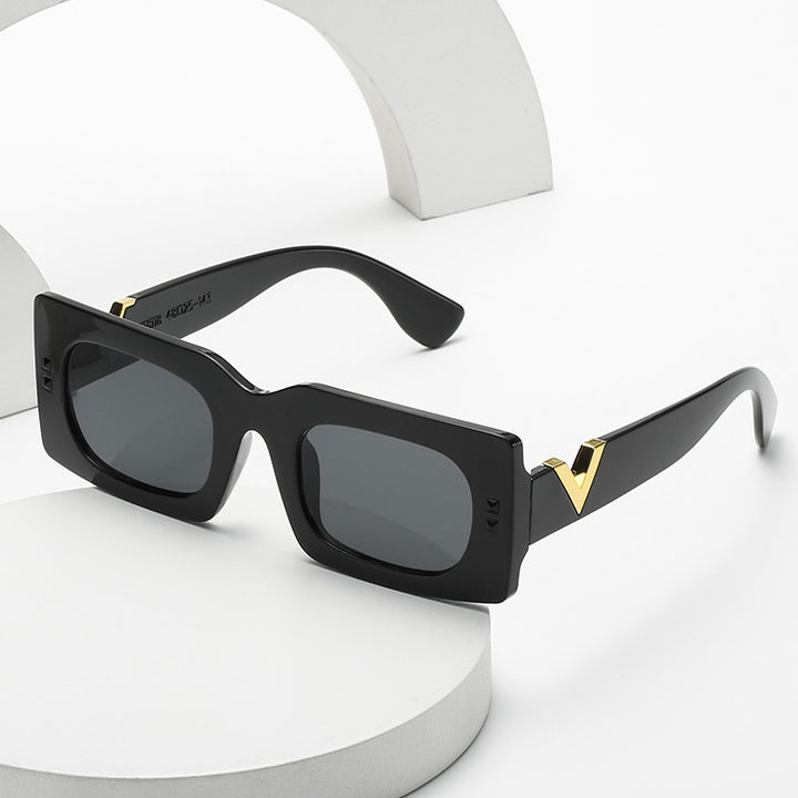 Dame oversized solbrille med dyremønster Skanto