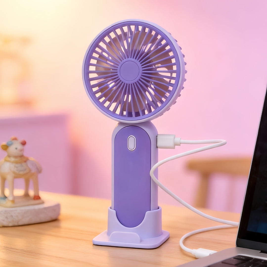 Dame Bærbar Håndvifte med USB-ladefunksjon og ergonomisk håndtak Skanto