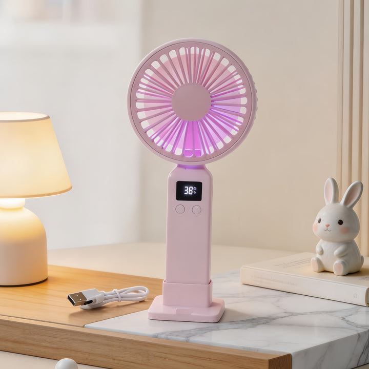 Damer Bærbar USB-vifte med LED-skjerm og ergonomisk design Skanto