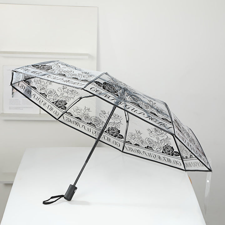 Damer elegant gjennomsiktig paraply med romantisk design Skanto