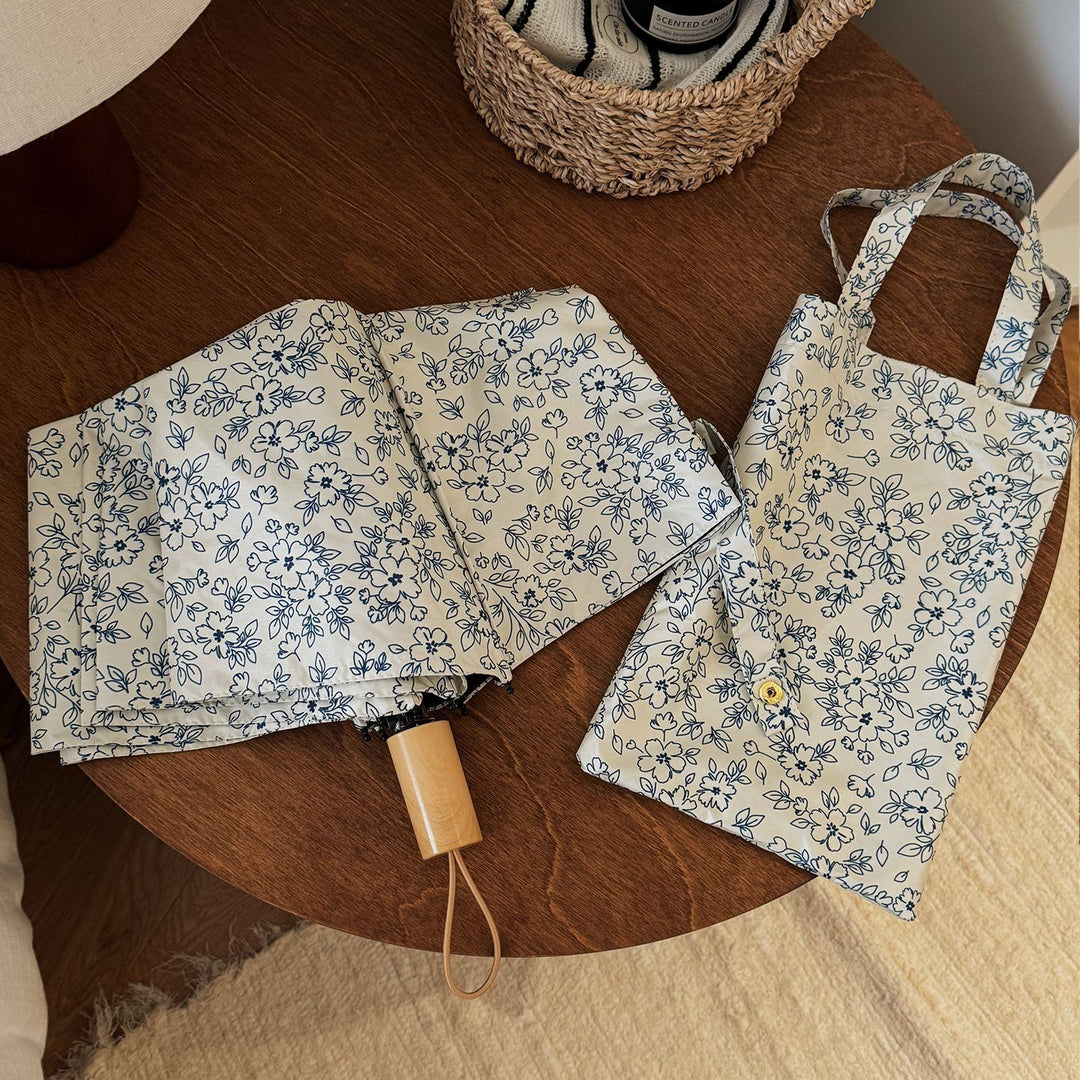 Damer sammenleggbare handleveske med blomstermotiv Skanto