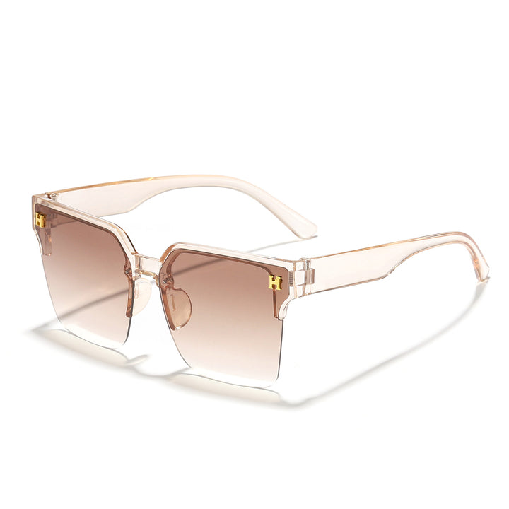 Dame moderne firkantet solbrille med transparent ramme Skanto