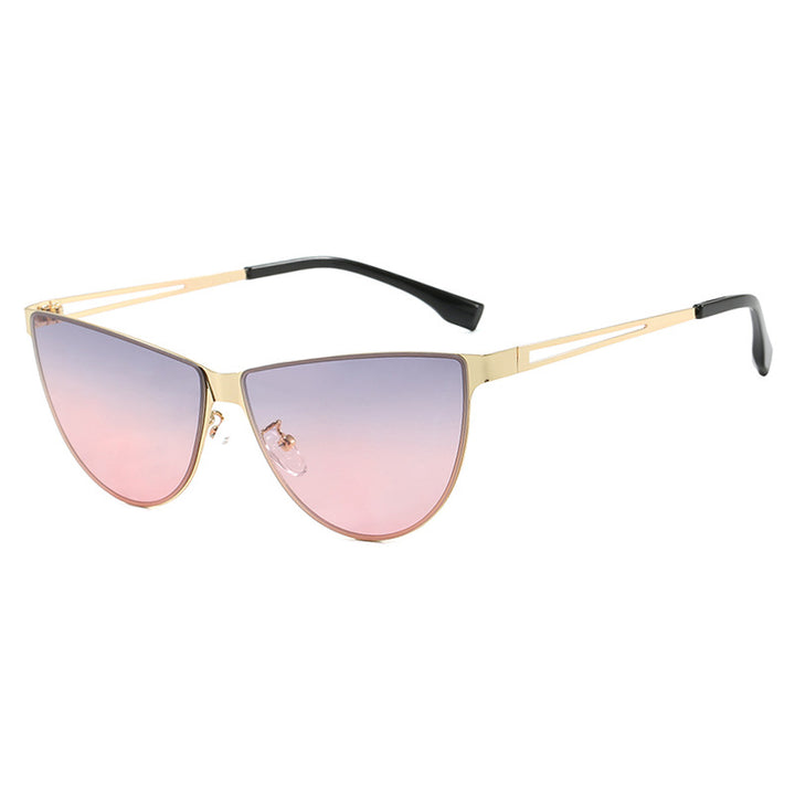 Dame Cat-Eye solbriller med stilfull metallramme og beskyttende UV-filter Skanto