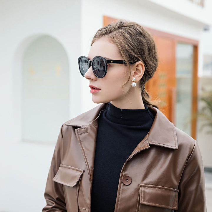 Dame Mote Solbriller i Cat-Eye Stil Skanto