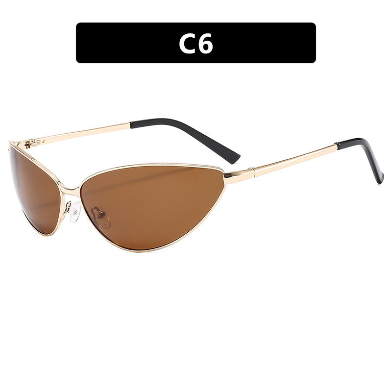 Damer Cat-Eye solbriller med moderne metallramme Skanto