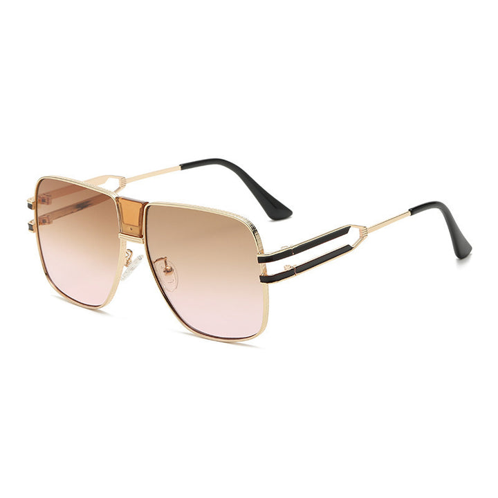 Dame moderne kvadratiske solbriller med elegant metallramme Skanto