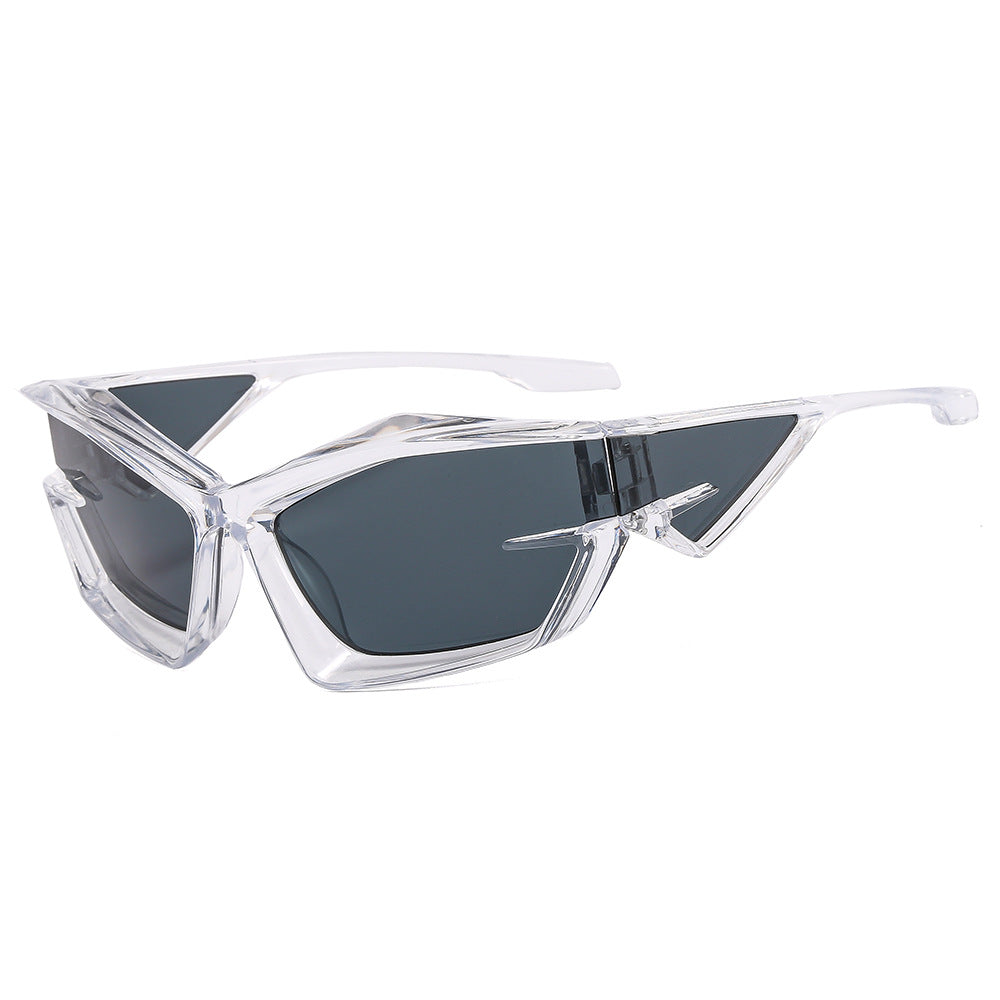 Damer futuristisk solbrille med unikt polygon-design Skanto
