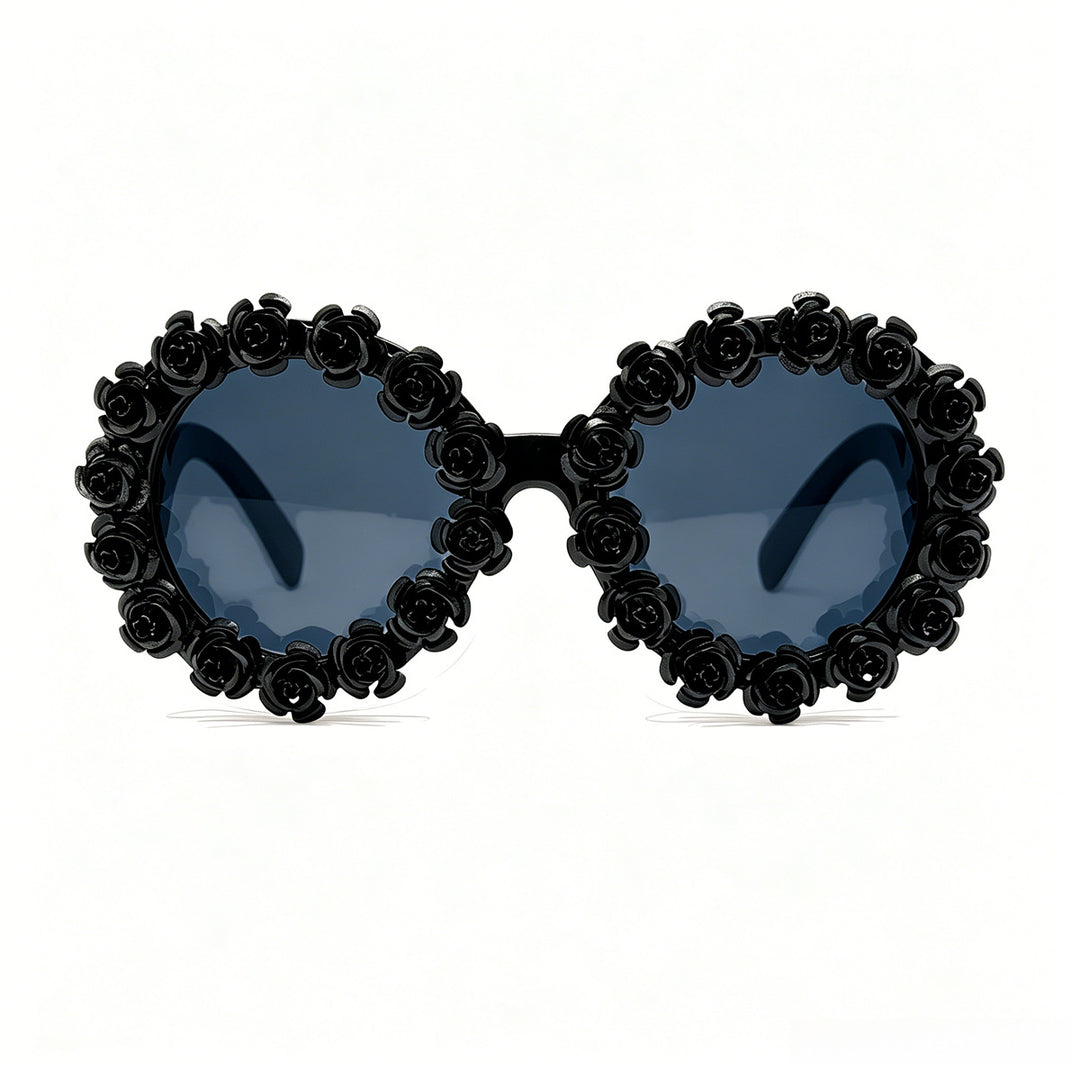 Dame Designer-solbrille med blomsterdetaljer Skanto