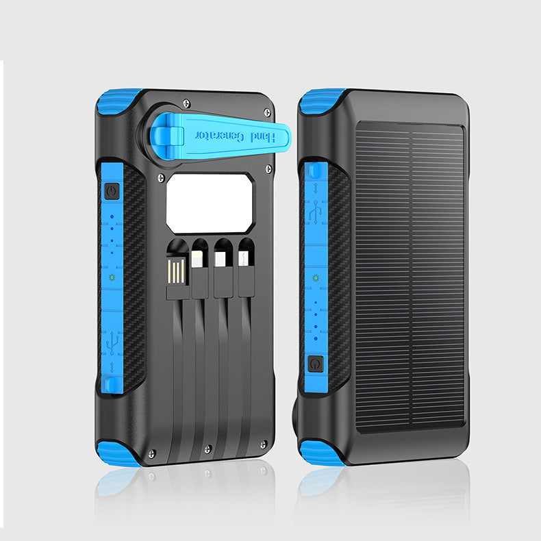 Solcelledet powerbank med flere ladeporter og LED-skjerm Skanto