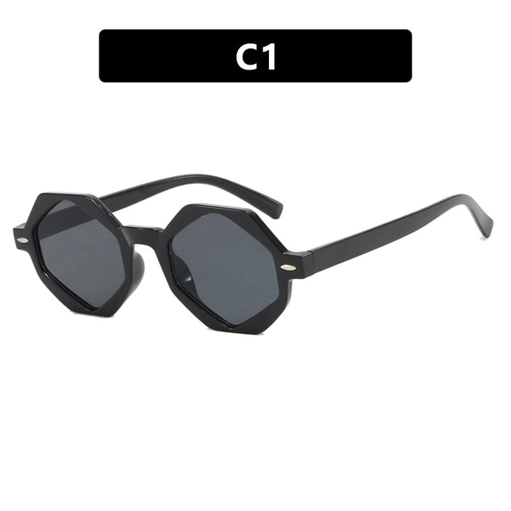 Dame trendig solbrille i moderne åttkant-design Skanto