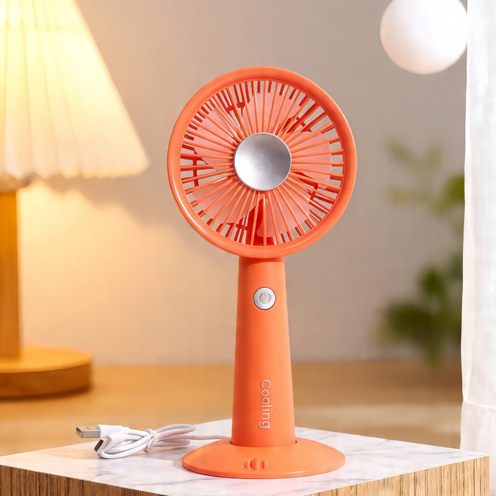 Dame Bærbar håndholdt ventilator med LED-belysning og dyre-design Skanto