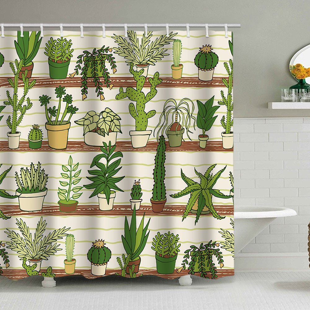 Cactus Garden-tema Duschgardin Skanto