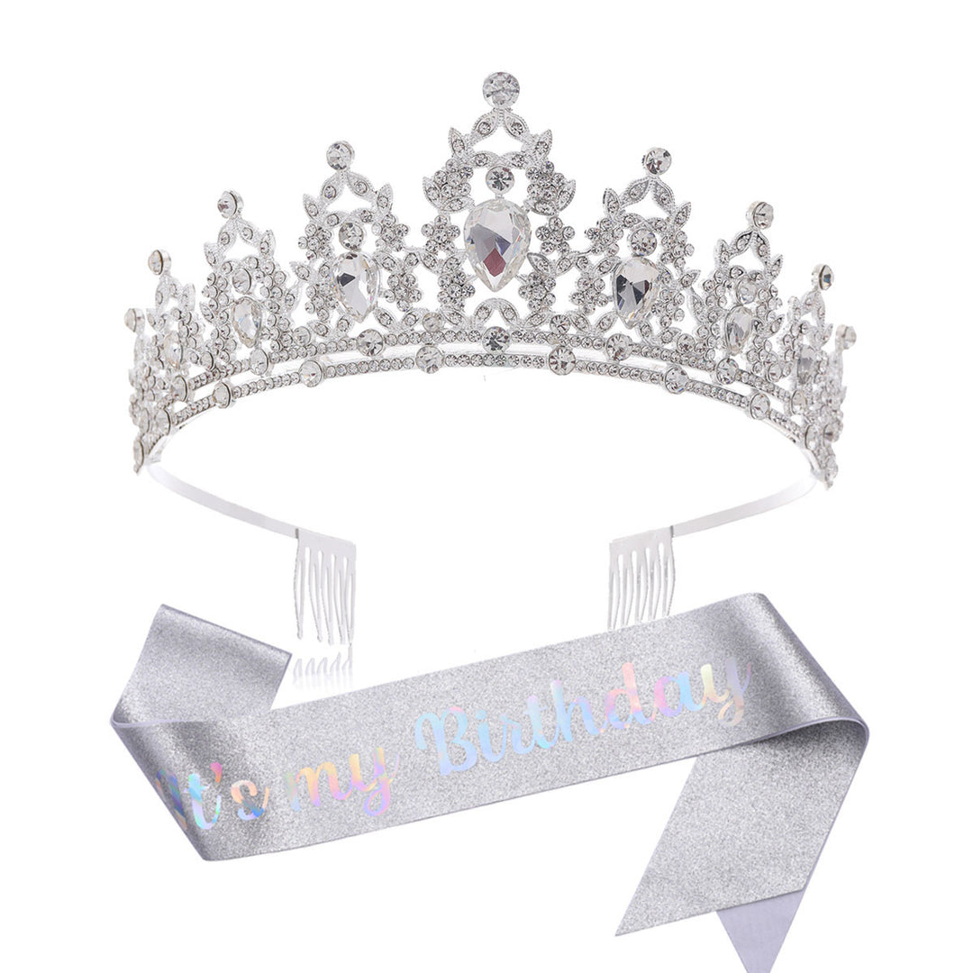 Damer svart dekorert tiara med edelt design Skanto