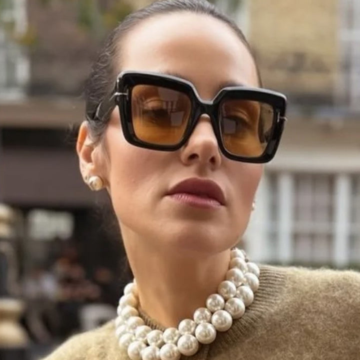 Dame firkantet solbrille med komfortabel plastramme og UV-beskyttelse Skanto