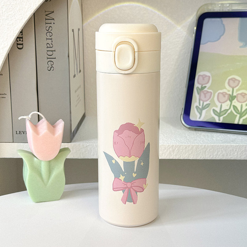 Dame isolert drikkeflaske med elegant blomsterdesign Skanto