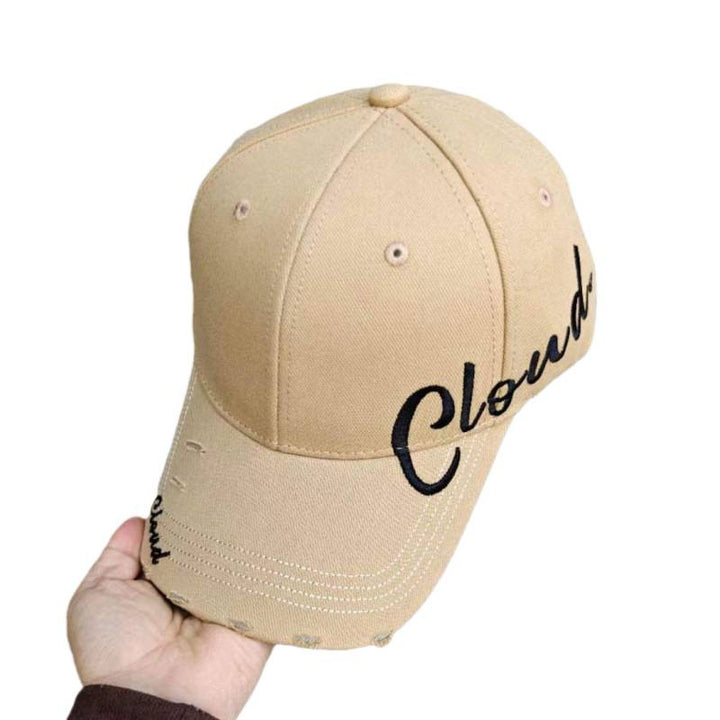 Kvinne Slitt Bomull Baseball Caps med Skript Design Skanto