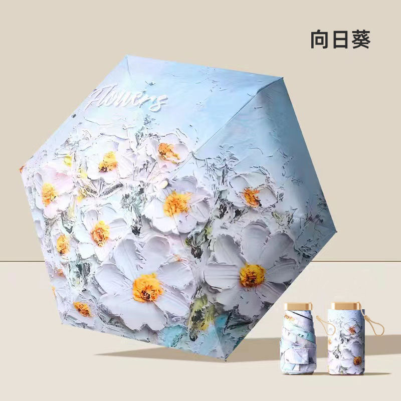 Damer UV-beskyttende sammenleggbar paraply med unikt design Skanto