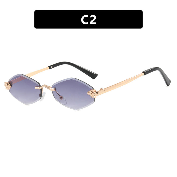 Dame geometrisk solbrille med dobbelt metallramme og beskyttende linser Skanto