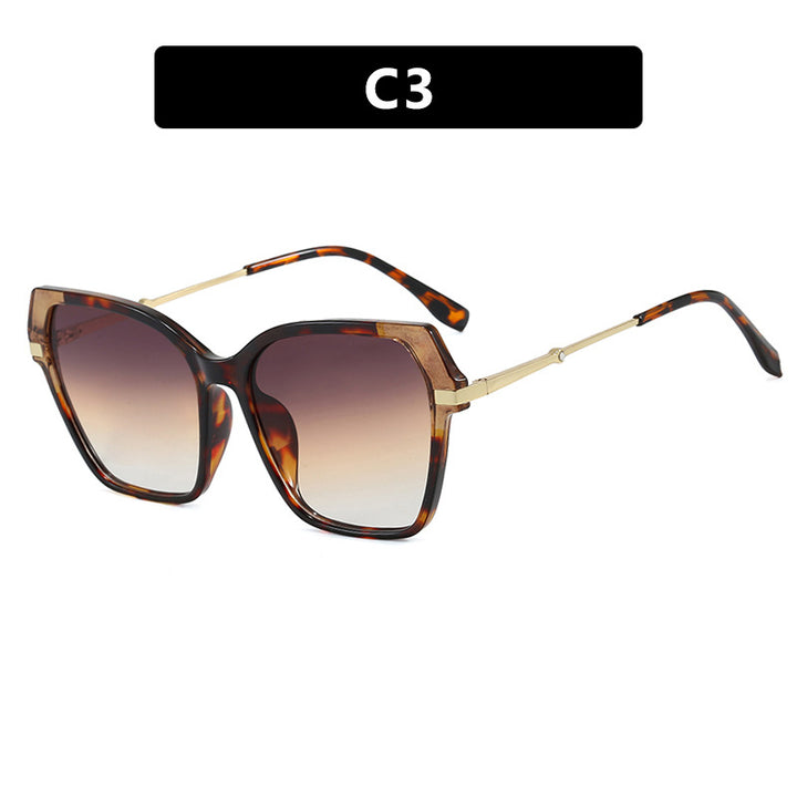 Dame kvadratisk solbrille med elegant metallramme og beskyttende UV-filter Skanto