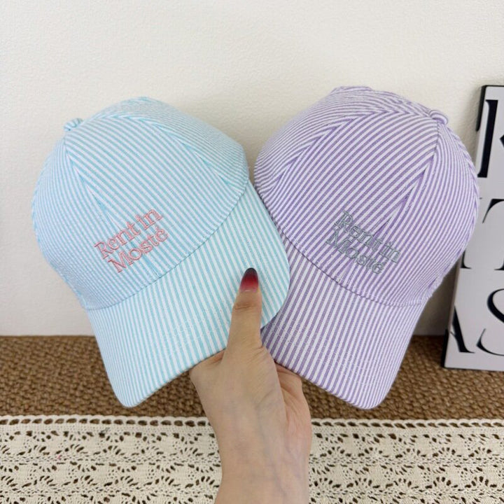 Kvinne Stripet Brodert Baseball Caps Skanto