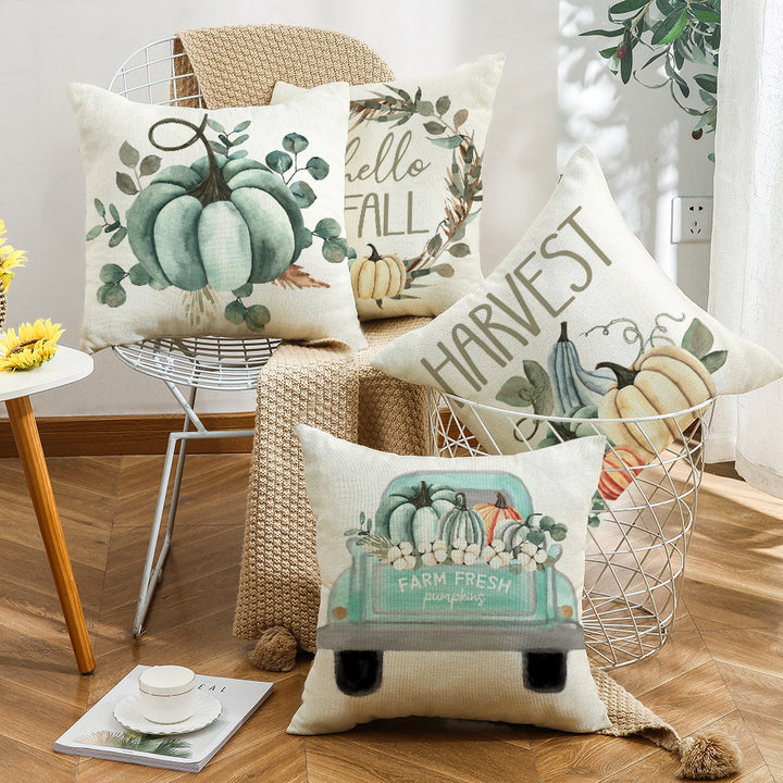 Damekk dekorsputevar med stillegge gresskar design Skanto
