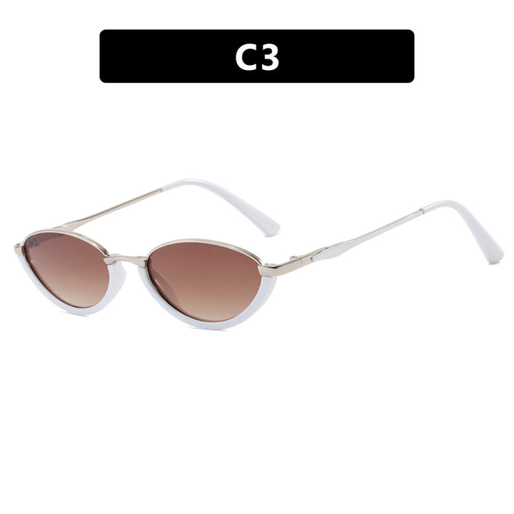 Dame moter Cat-Eye solbriller med to-farget ramme og UV-beskyttelse Skanto