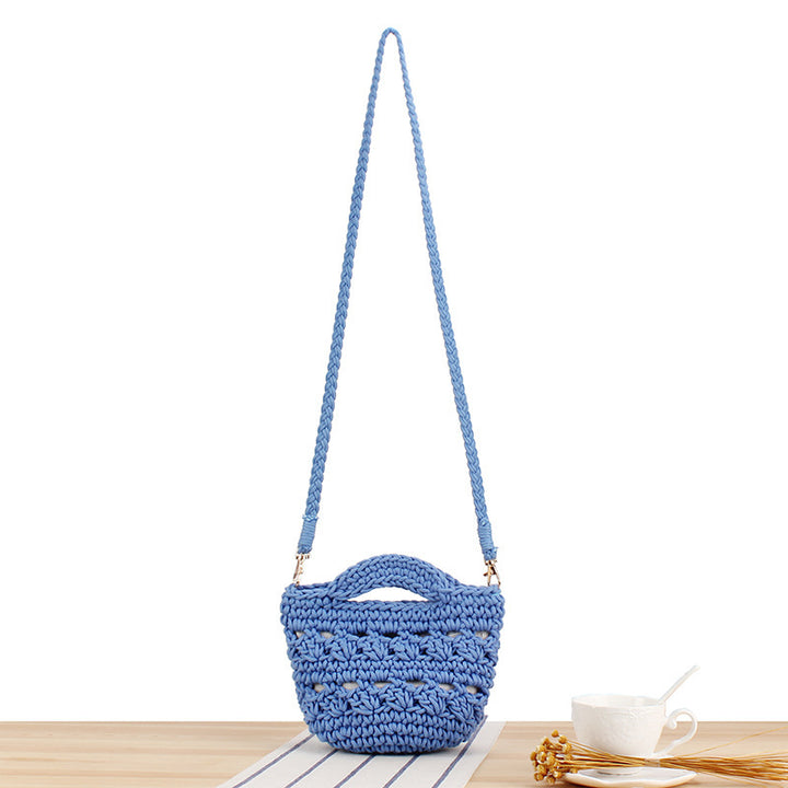 Lekker Makramee Crossbody Bag med Flettet Håndtak Skanto