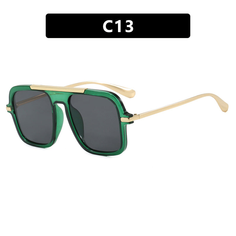 Dame kvadratisk solbrille med luksuriøs metallramme og robuste glass Skanto
