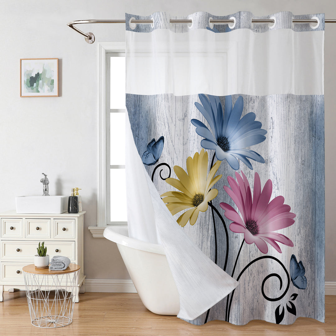 Kunstnerisk Blomster Dusjforheng Skanto