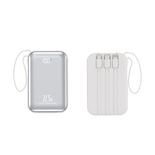 Bærbar powerbank med hurtiglading og integrert kabelsystem Skanto