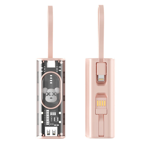 Bærbar powerbank med integrert ladeconcept og praktisk bæreslynge Skanto