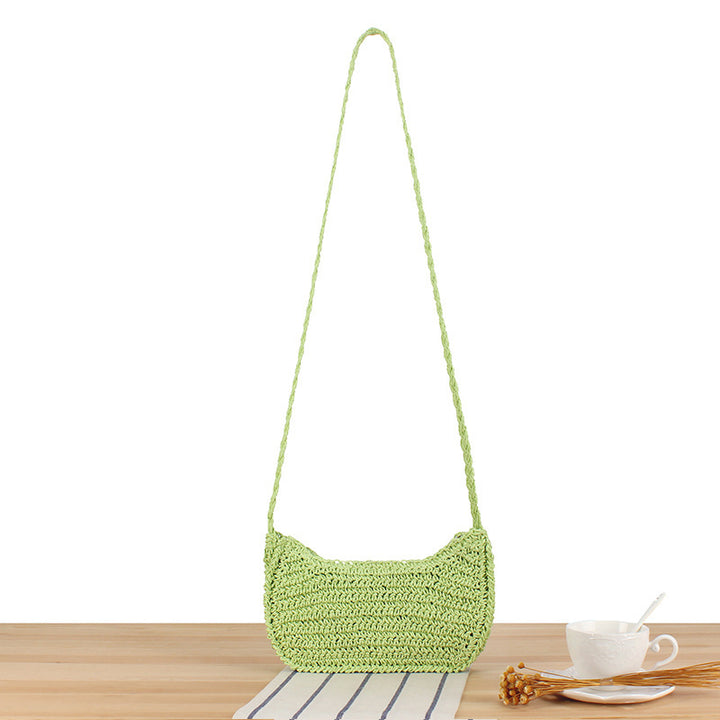 Shoulder bag in natural woven material with stylish design Skanto