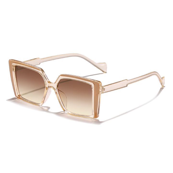 Damer elegante firkantede solbriller med speilende glass Skanto