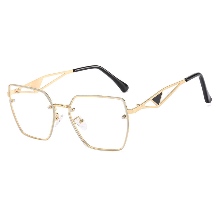 Dame geometrisk solbrille med filigran design Skanto