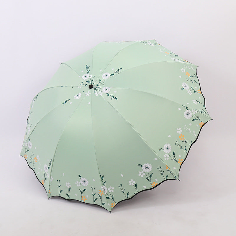 Dame blomsterdekorert paraply Skanto