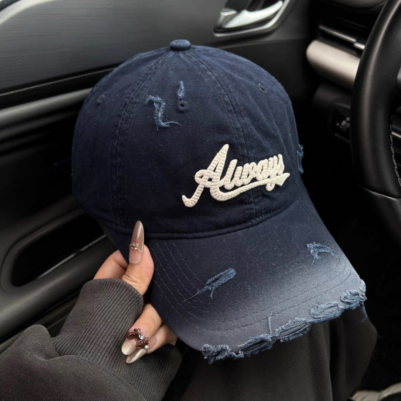 Kvinnenes slitte denim stil baseball cap Skanto