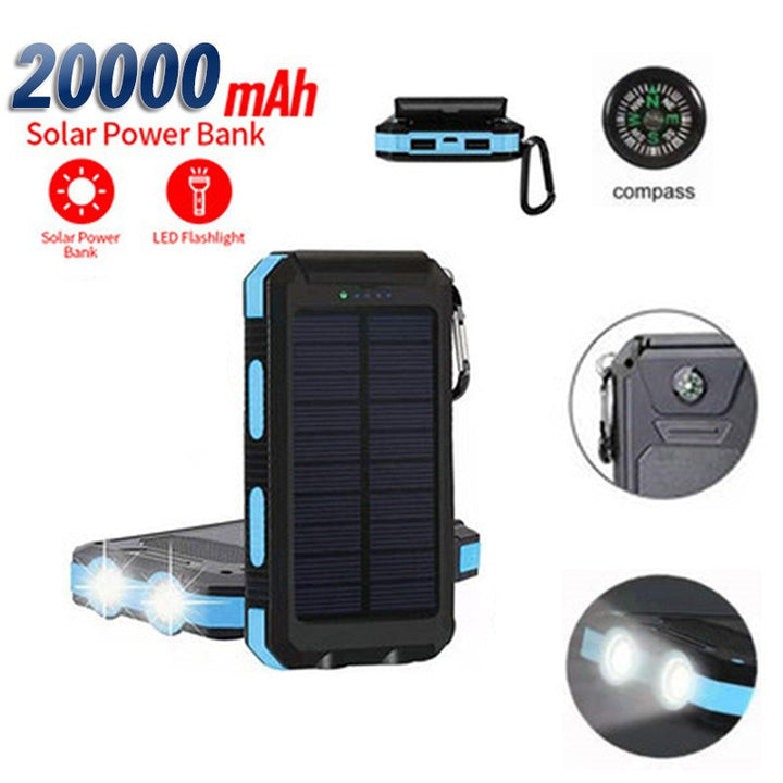 Solar-lader med integrert kompass og LED-lommelykt Skanto
