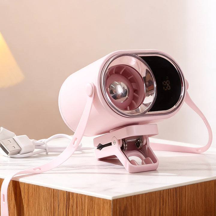 Dames multitasking bordvifte med integrert LED-skjerm og klemfeste Skanto